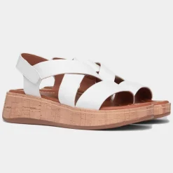 Heavenly Feet Harper Womens White Strappy Sandal