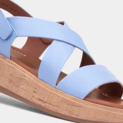 Heavenly Feet Harper Womens Blue Strappy Sandal