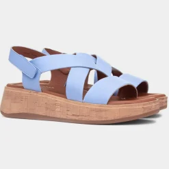 Heavenly Feet Harper Womens Blue Strappy Sandal