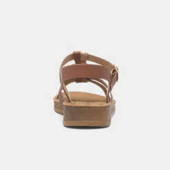 Heavenly Feet Hay Womens Tan Buckle Sandal