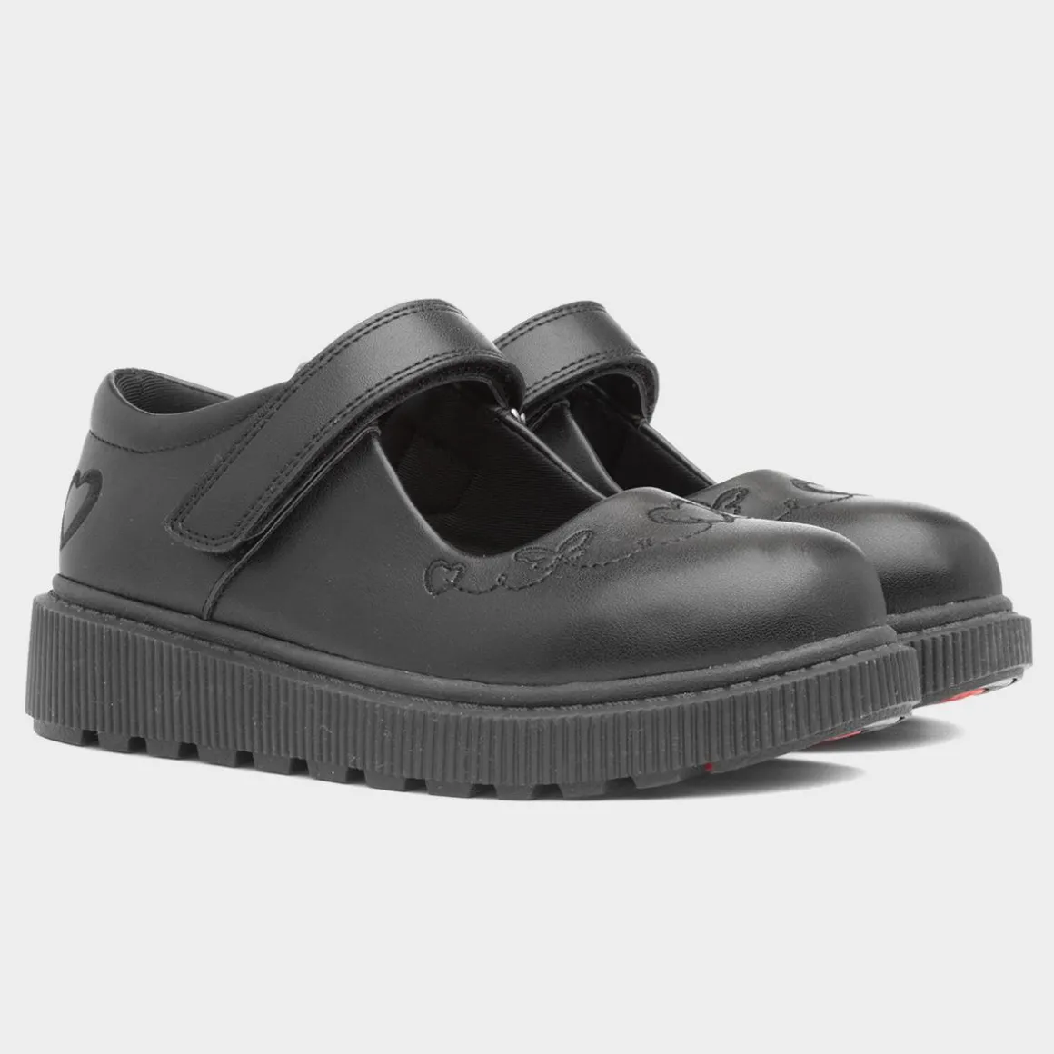 Heavenly Feet Iris Girls Black School Shoe
