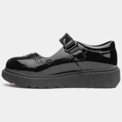 Heavenly Feet Iris Girls Black Patent School Shoe