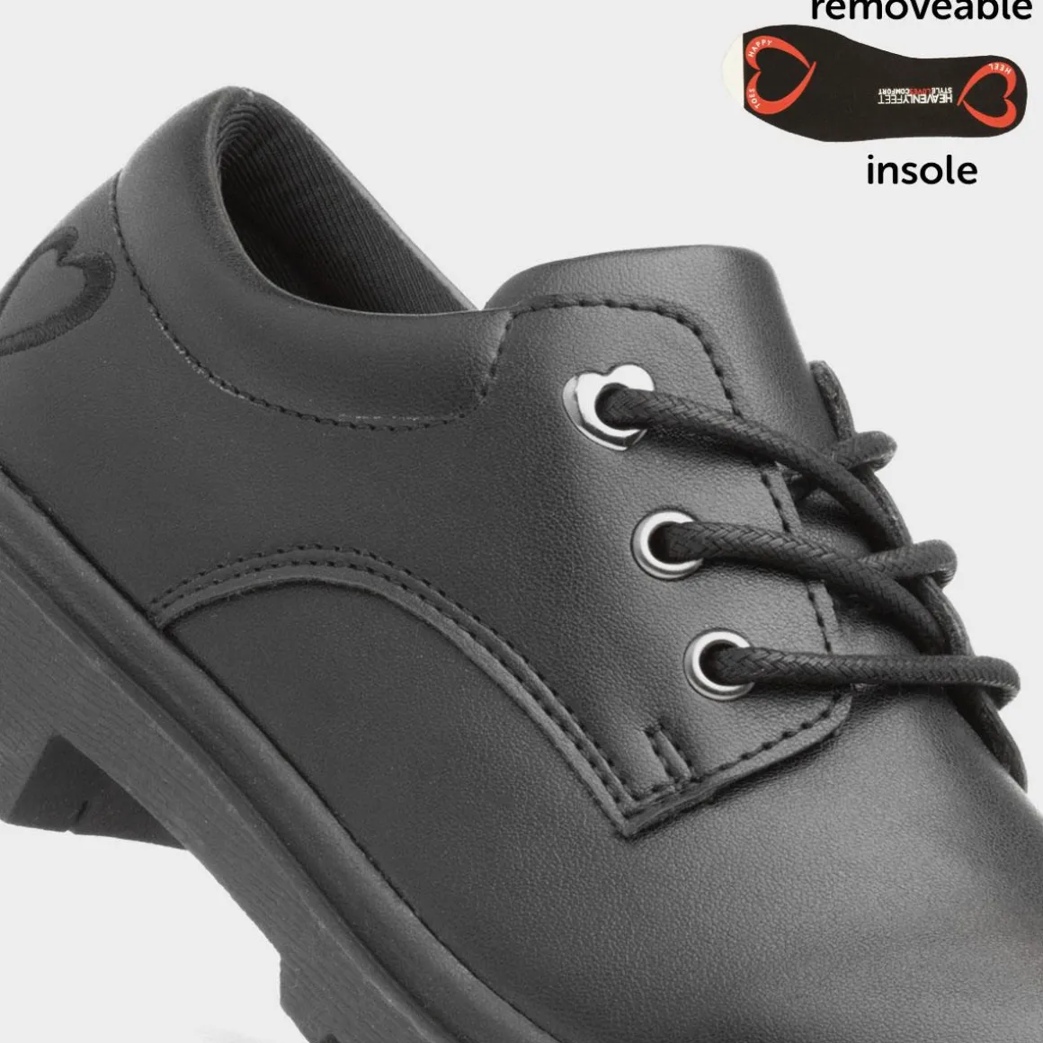 Heavenly Feet Jasmine Girls Black Lace Up Shoe