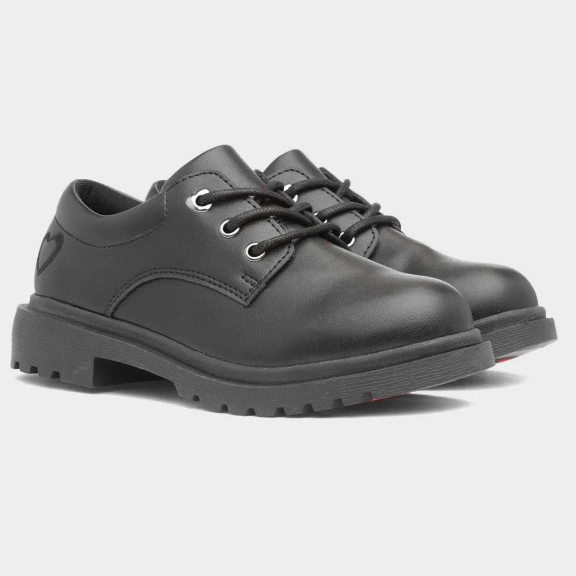 Heavenly Feet Jasmine Girls Black Lace Up Shoe