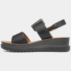Heavenly Feet Pistachio Womens Black Wedge Sandal