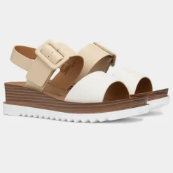 Heavenly Feet Pistachio Womens Nude Wedge Sandal