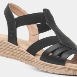 Heavenly Feet Sadie Womens Black Sandal