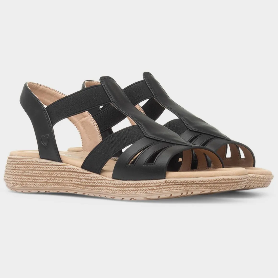 Heavenly Feet Sadie Womens Black Sandal