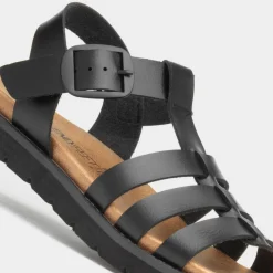 Heavenly Feet Saltwater Womens Black Sandals