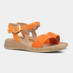 Heavenly Feet Sara Womens Orange Sandal