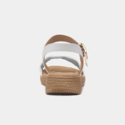 Heavenly Feet Sara Womens White Sandal