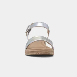 Heavenly Feet Sara Womens Silver Sandal