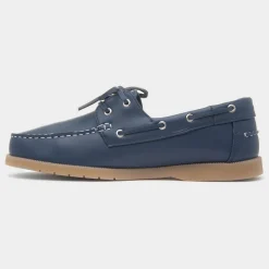 Heavenly Feet Shelly Womens Navy Boat Shoe