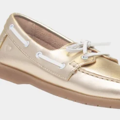 Heavenly Feet Shelly Womens Light Gold Boat Shoe