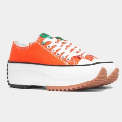 Heavenly Feet Strata Womens Orange Platform Canvas