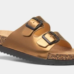 Heavenly Feet Totnes Womens Old Gold Mule Sandal
