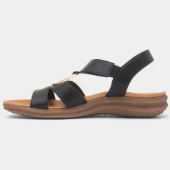Heavenly Feet Trace Womens Black Sandal