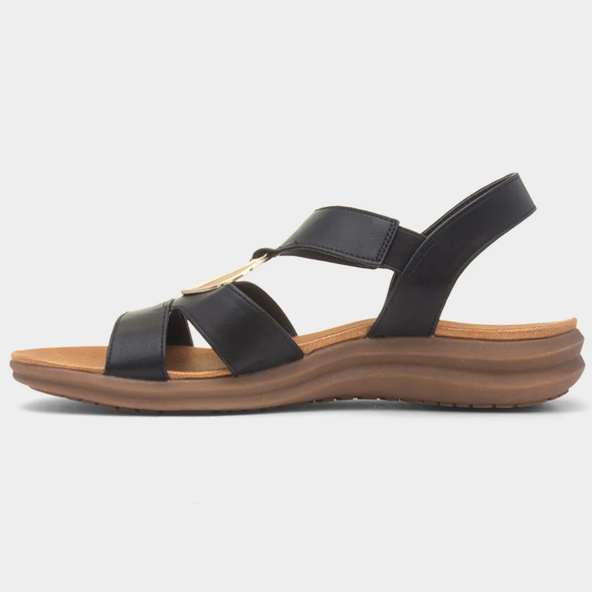 Heavenly Feet Trace Womens Black Sandal