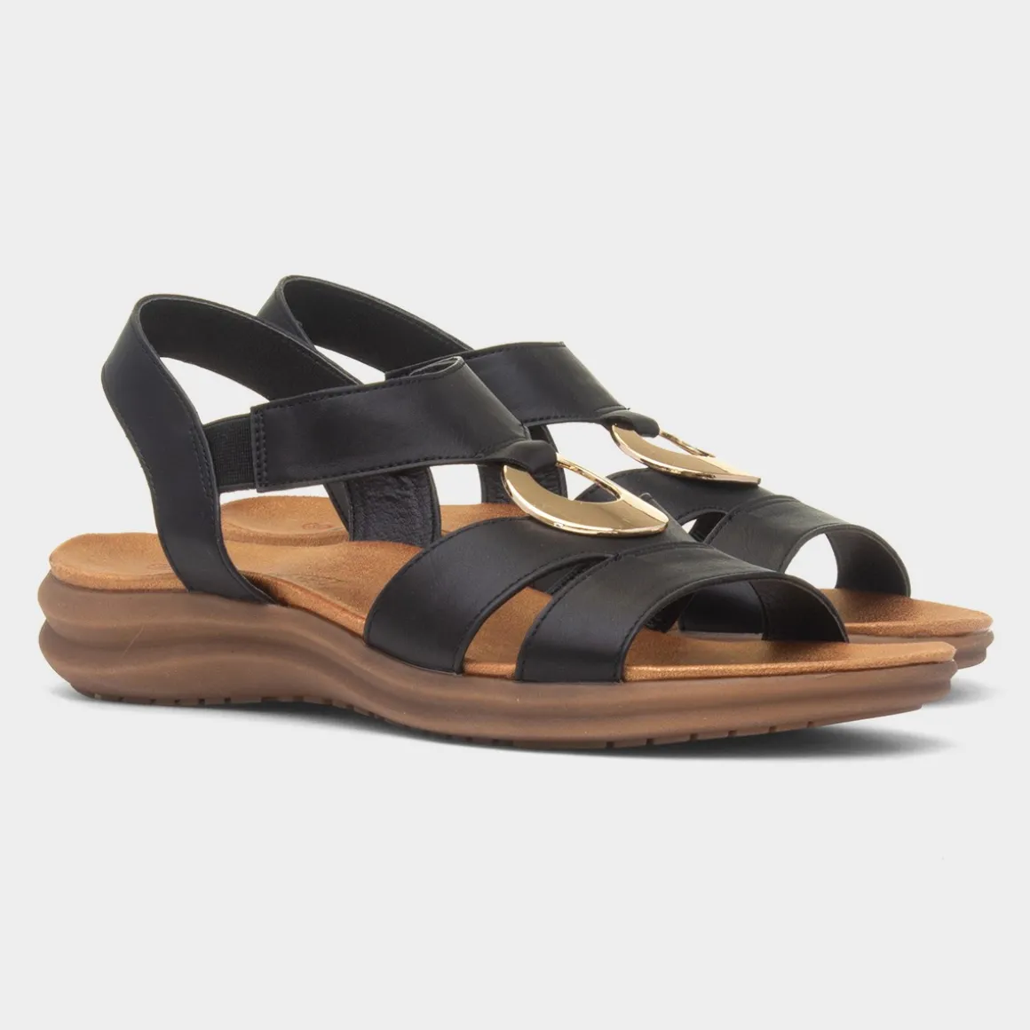 Heavenly Feet Trace Womens Black Sandal