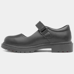Heavenly Feet Violet Girls' Black School Shoe