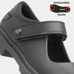 Heavenly Feet Violet Girls' Black School Shoe