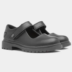 Heavenly Feet Violet Girls' Black School Shoe