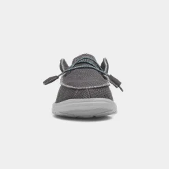 HEY DUDE Wally Sox Mens Charcoal Canvas