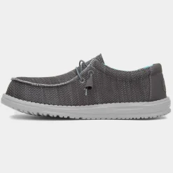 HEY DUDE Wally Sox Mens Charcoal Canvas