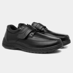 Hobos Bo Mens Easy Fasten Black Shoe