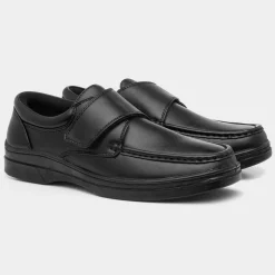 Hobos Brett Mens Casual Easy Fasten Shoe In Black