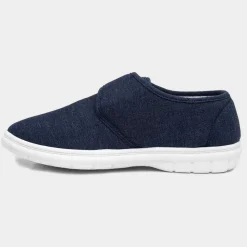 Hobos Broderick Mens Navy Easy Fasten Canvas