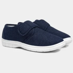 Hobos Broderick Mens Navy Easy Fasten Canvas