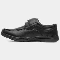 Hobos Ezra Mens Black Easy Fasten Shoe