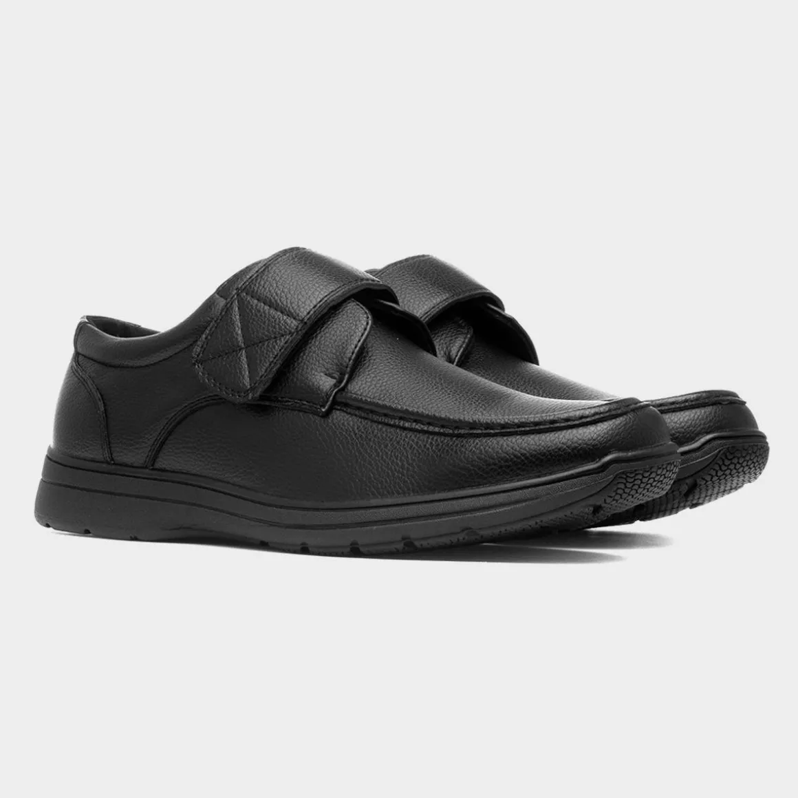 Hobos Ezra Mens Black Easy Fasten Shoe