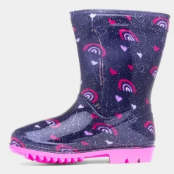 Hurricane Girl's Blue Glitter Unicorn Welly