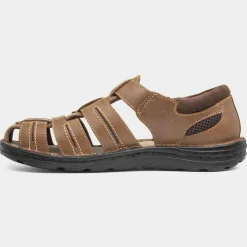 Hush Puppies Albert Mens Tan Leather Sandal