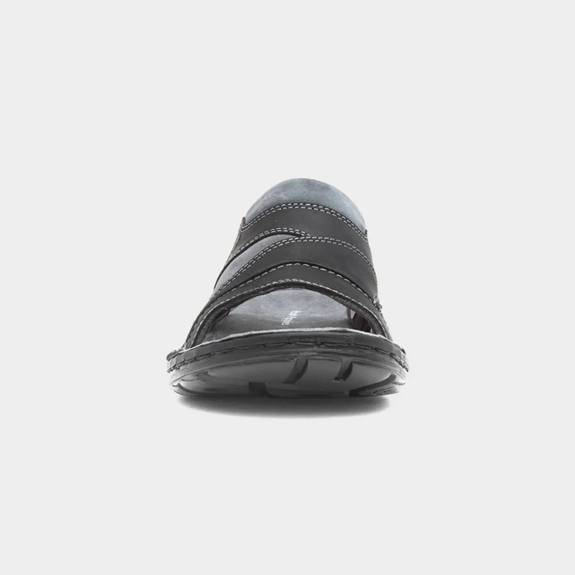 Hush Puppies Archer Mens Black Leather Mule Sandal