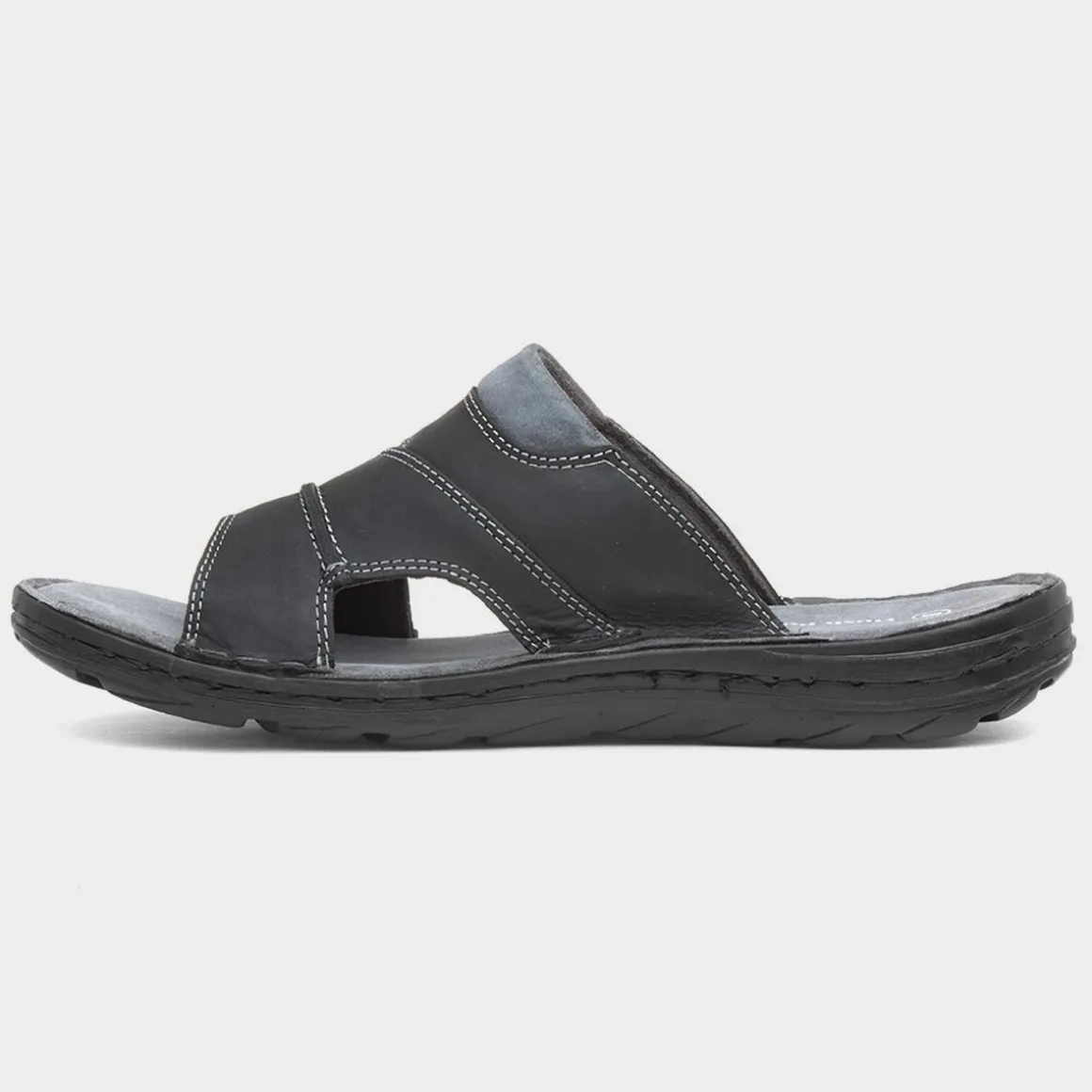 Hush Puppies Archer Mens Black Leather Mule Sandal