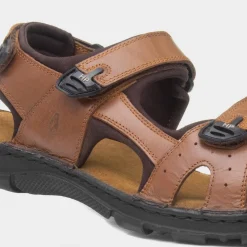 Hush Puppies Avery Mens Tan Leather Sandal