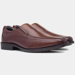 Hush Puppies Brody Mens Chocolate Leather Shoe