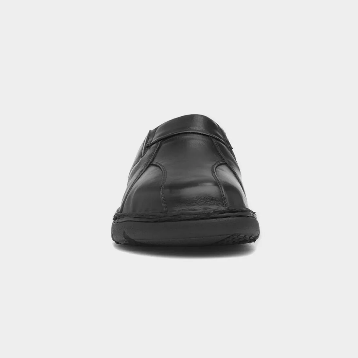 Hush Puppies Carson Mens Black Mule Leather Sandal