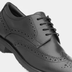 Hush Puppies Charlotte Womens Black Leather Brogue