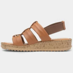 Hush Puppies Eden Womens Tan Leather Sandal