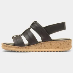 Hush Puppies Eden Womens Black Leather Sandal