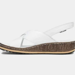 Hush Puppies Elena Womens White Wedge Sandal
