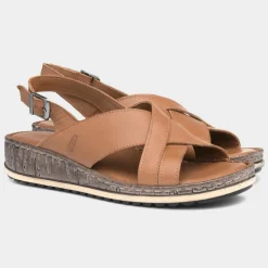 Hush Puppies Elena Womens Tan Wedge Sandal