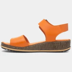 Hush Puppies Ellie Womens Orange Leather Sandal