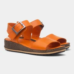 Hush Puppies Ellie Womens Orange Leather Sandal