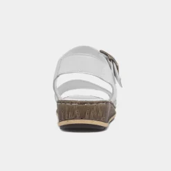 Hush Puppies Ellie Womens White Leather Sandal