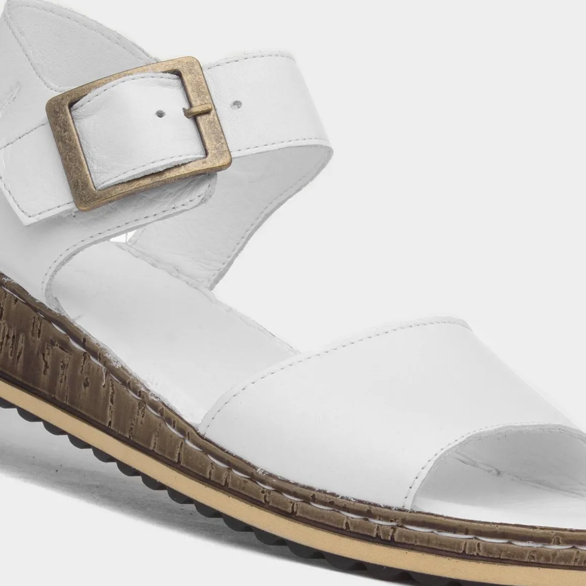 Hush Puppies Ellie Womens White Leather Sandal